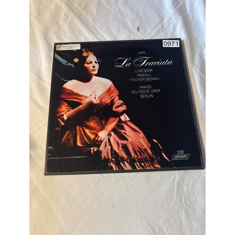 London Verdi La Traviata Vinyl Box Set Lorengar Maazel Black Good 0971